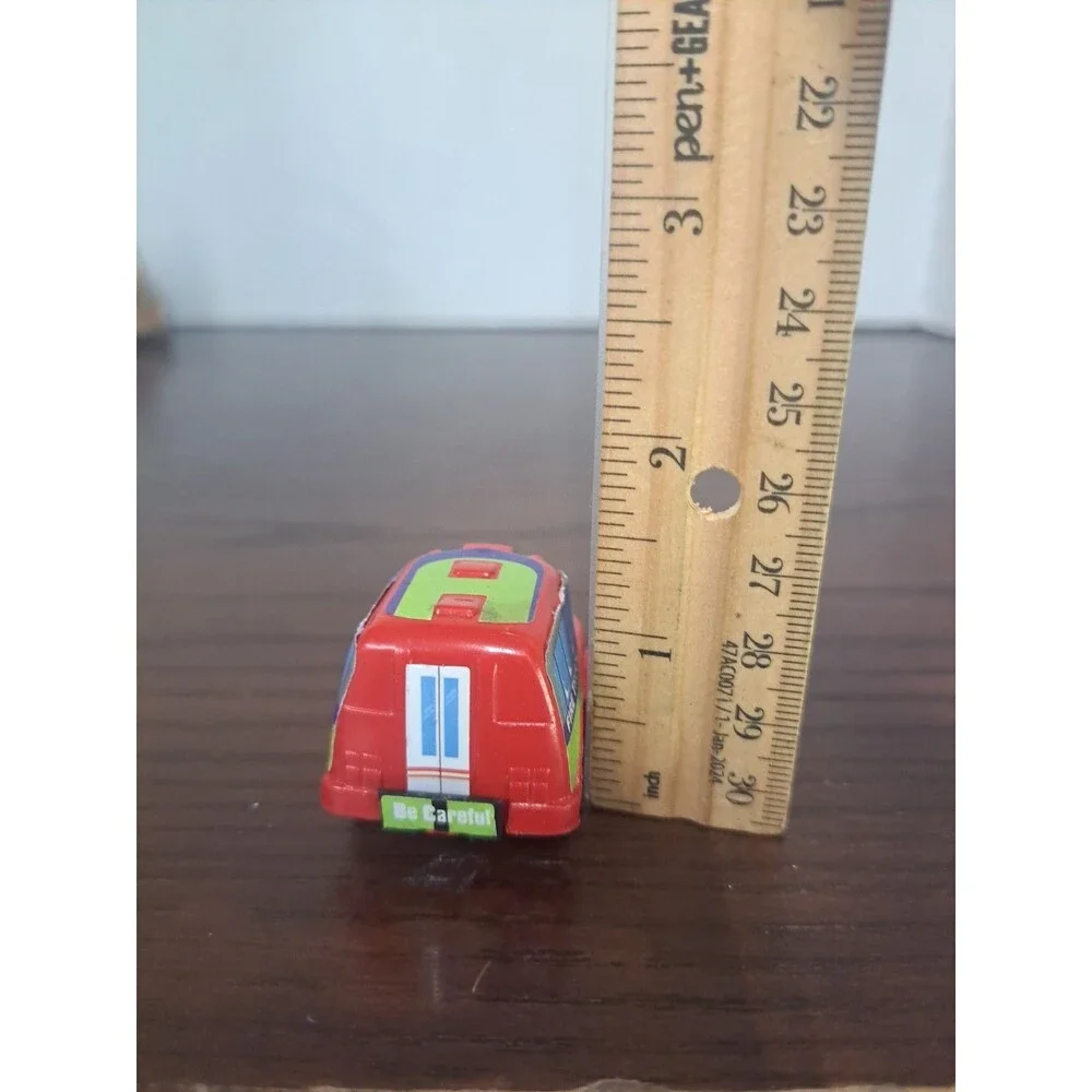 Vintage San Ren Hang Red Fire Truck Pull Back Racer